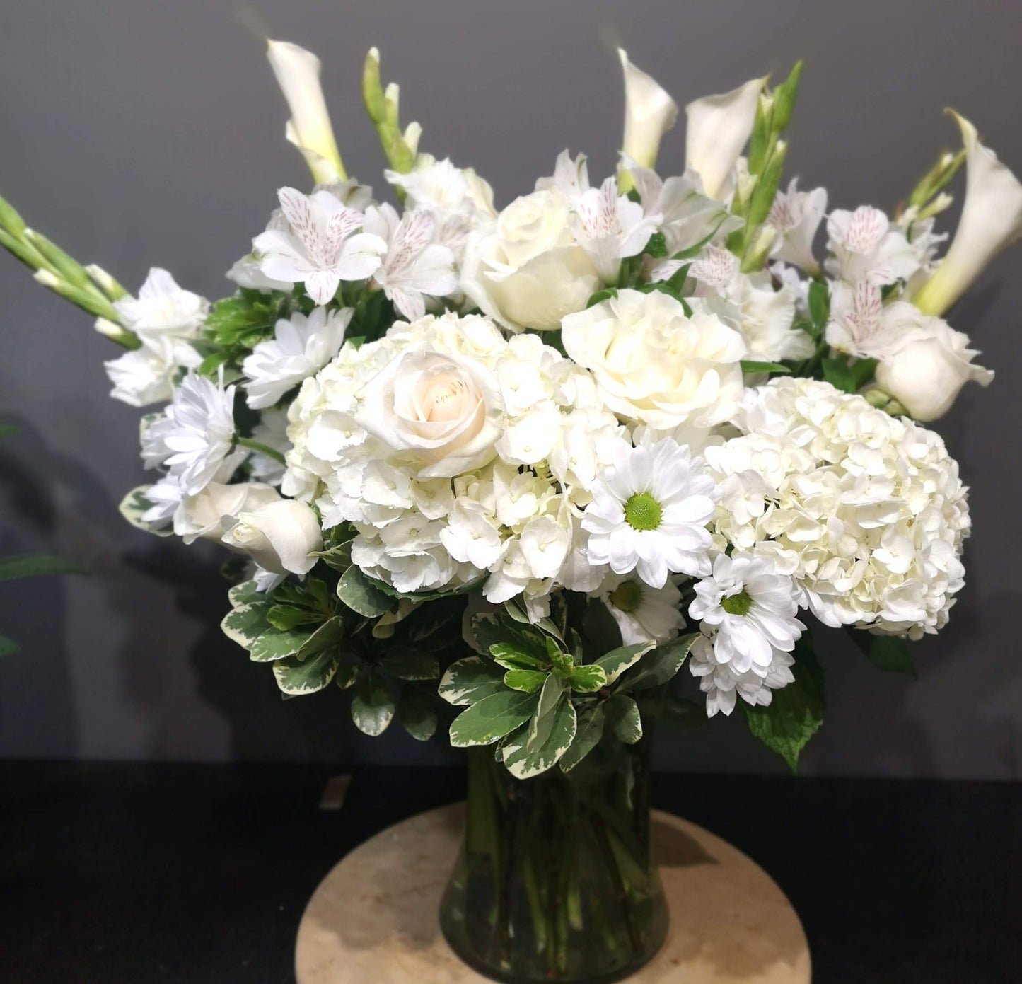 Designer choice Glass Vase Arrangement $200